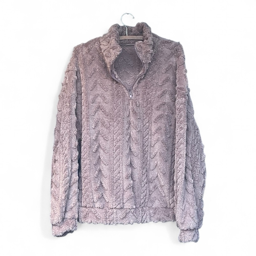 Textured Fleece Women's 3/4 Zip Jacket Pullover - Picture 2 of 6